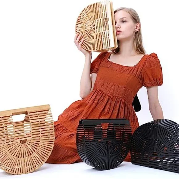 Womens Bamboo Handbag Handmade Large - Picture 4 of 6